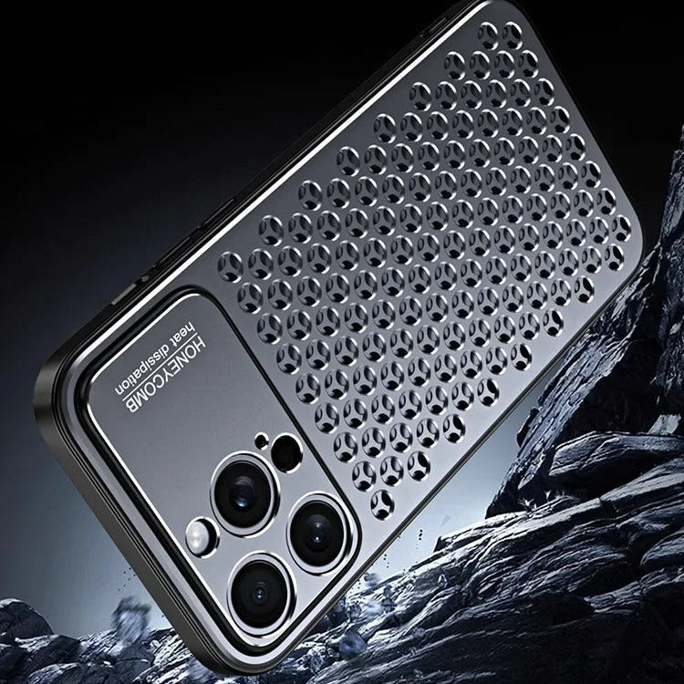 Premium iPhone Case Aluminum Alloy Protective Cover Breathable Metal Design Anti Fingerprint Finish Scratch Resistant Slim Frame Lightweight Structure