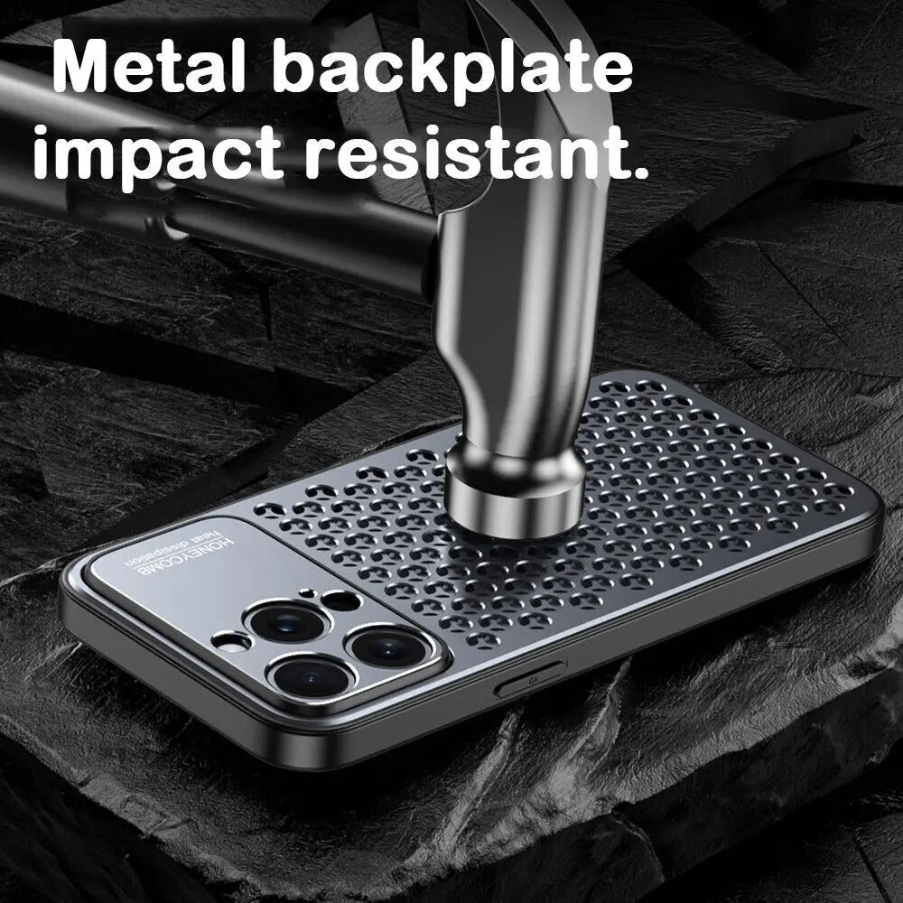 Premium iPhone Case Aluminum Alloy Protective Cover Breathable Metal Design Anti Fingerprint Finish Scratch Resistant Slim Frame Lightweight Structure
