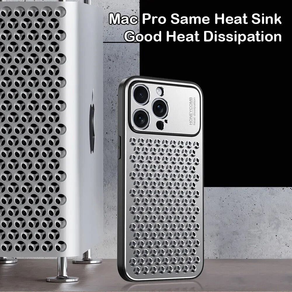 Premium iPhone Case Aluminum Alloy Protective Cover Breathable Metal Design Anti Fingerprint Finish Scratch Resistant Slim Frame Lightweight Structure