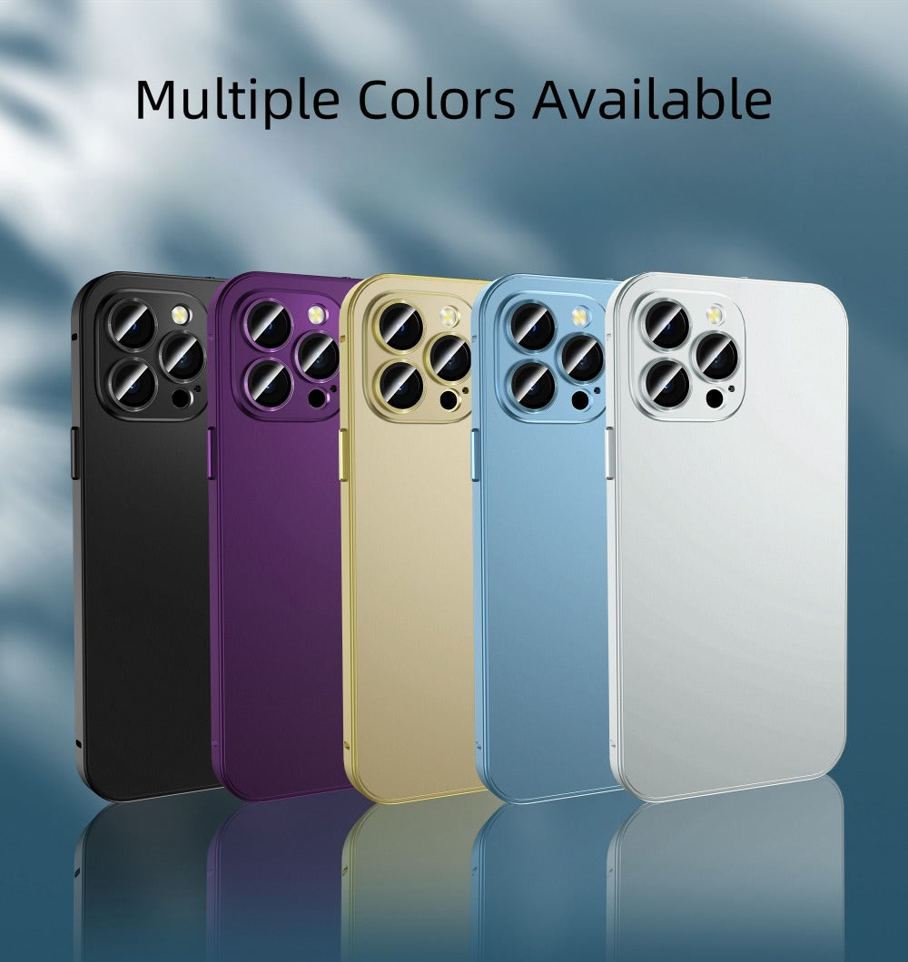 Premium iPhone Case Aluminum Metal Frame Protective Cover Shockproof PC Back Camera Lens Protection Slim Lightweight Design