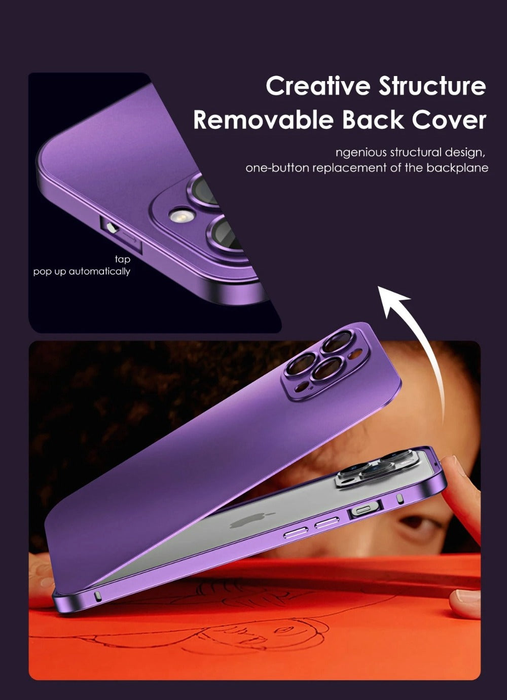 Premium iPhone Case Aluminum Metal Frame Protective Cover Shockproof PC Back Camera Lens Protection Slim Lightweight Design