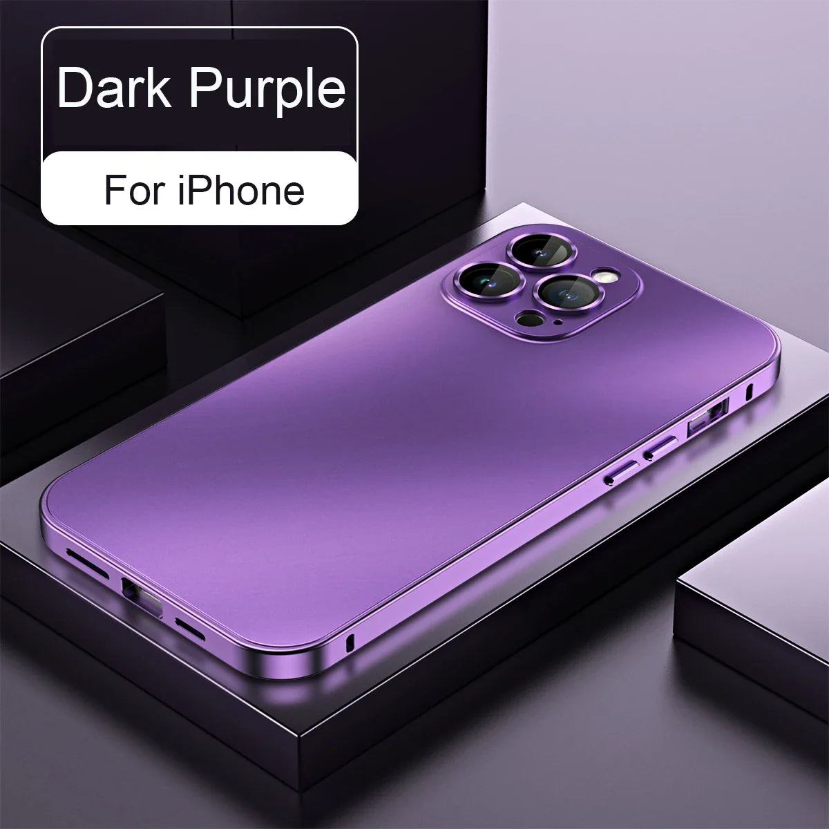 Premium iPhone Case Aluminum Metal Frame Protective Cover Shockproof PC Back Camera Lens Protection Slim Lightweight Design