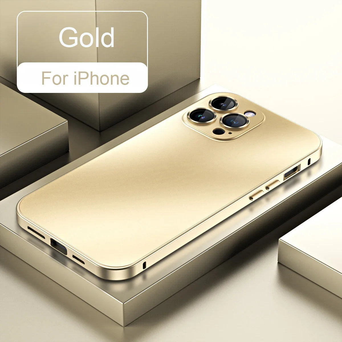 Premium iPhone Case Aluminum Metal Frame Protective Cover Shockproof PC Back Camera Lens Protection Slim Lightweight Design