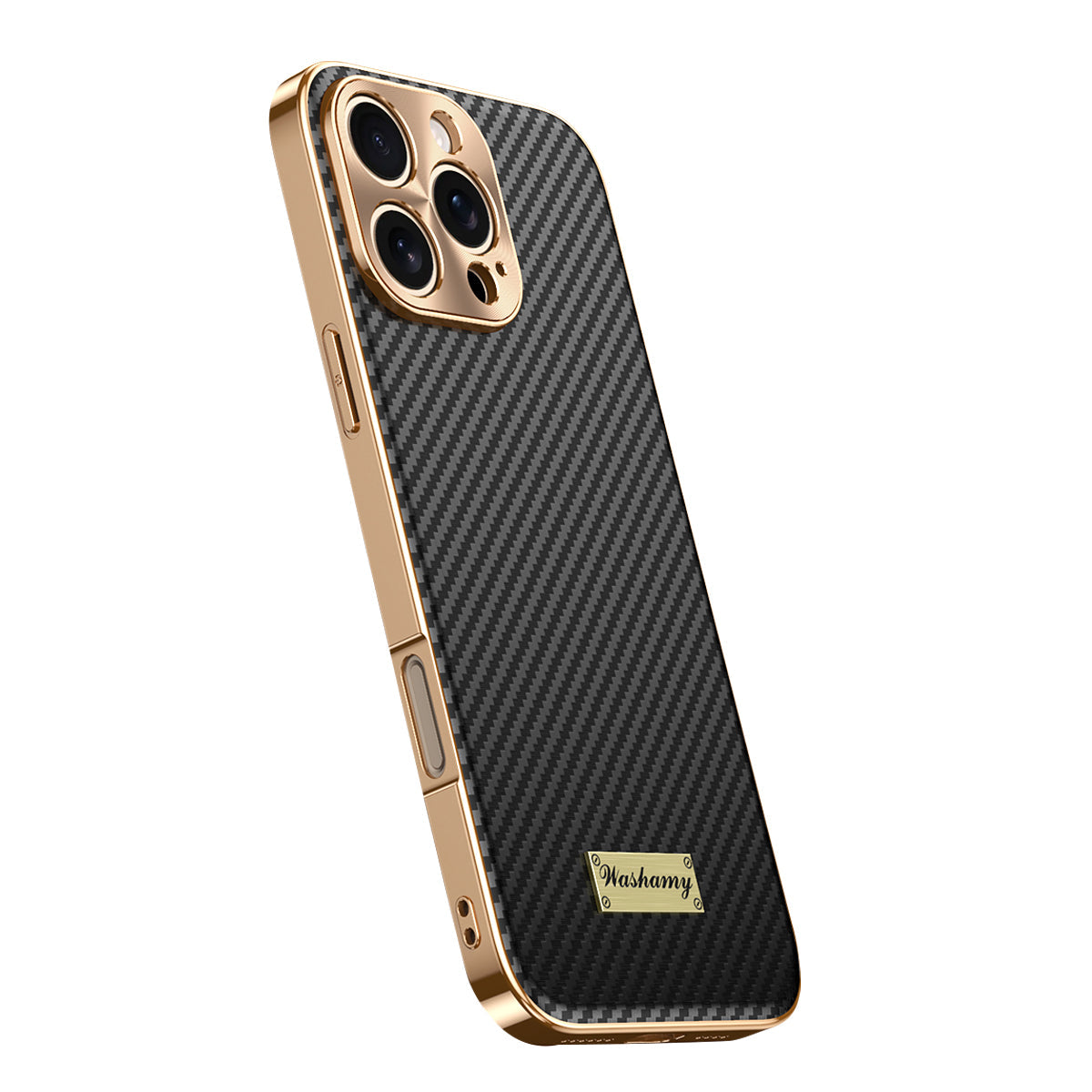 Premium iPhone Case Carbon Fiber Textured Leather Protective Cover Alloy Metal Lens Guard Shockproof Slim Fit Durable Design