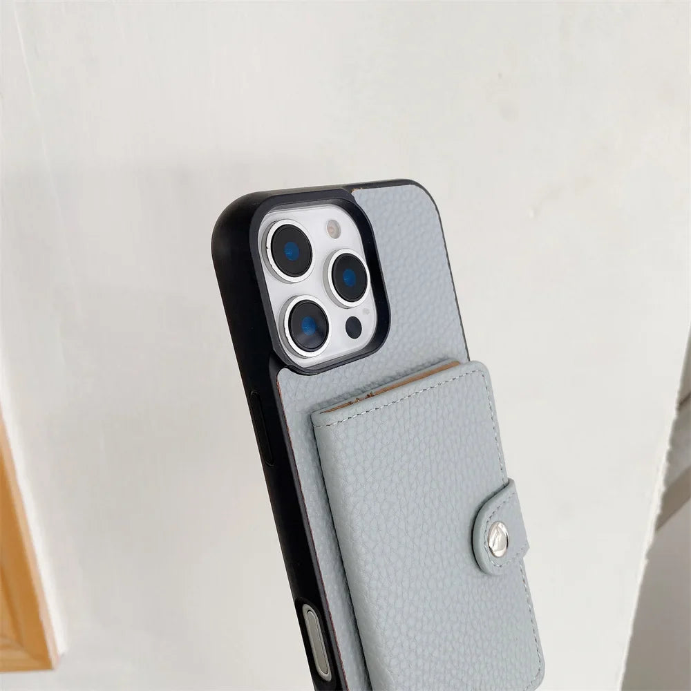 Premium iPhone Case Crossbody Wallet Cover PU Leather Card Holder Coin Pocket RFID Protection Magnetic Closure Shoulder Strap Shockproof Full Protection Slim Design