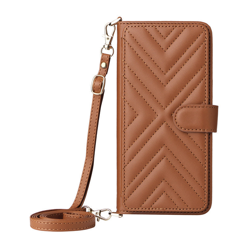 Premium iPhone Case Crossbody Wallet Cover PU Leather Card Holder Magnetic Closure Shoulder Strap Shockproof Full Protection Slim Design