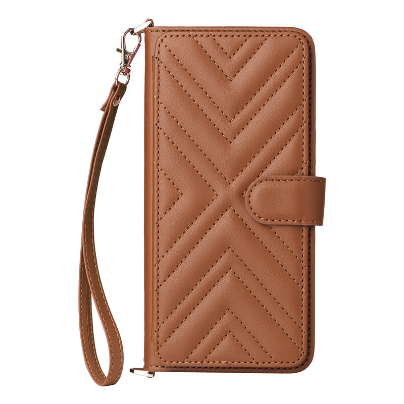 Premium iPhone Case Crossbody Wallet Cover PU Leather Card Holder Magnetic Closure Shoulder Strap Shockproof Full Protection Slim Design