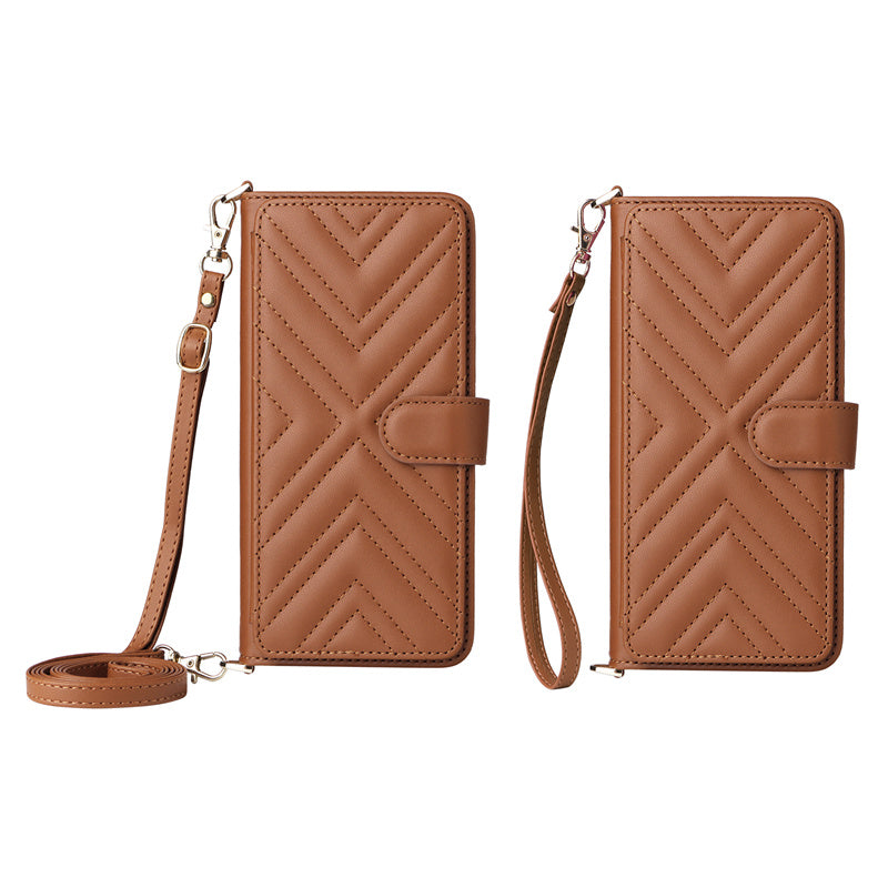 Premium iPhone Case Crossbody Wallet Cover PU Leather Card Holder Magnetic Closure Shoulder Strap Shockproof Full Protection Slim Design