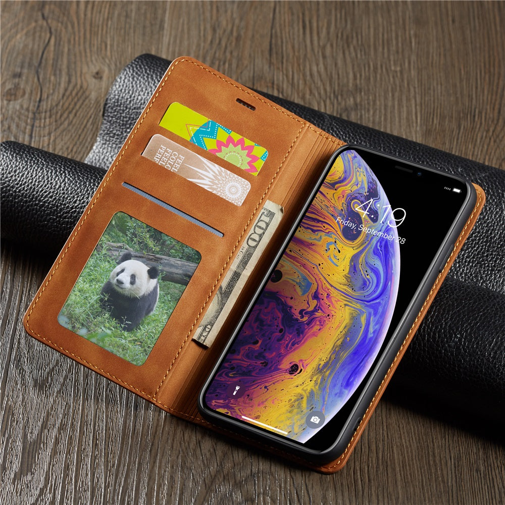 Premium iPhone Case Flip Wallet MagSafe Compatible Leather Card Holder Magnetic Closure Shockproof Protective Cover Camera Lens Protection Stand Function