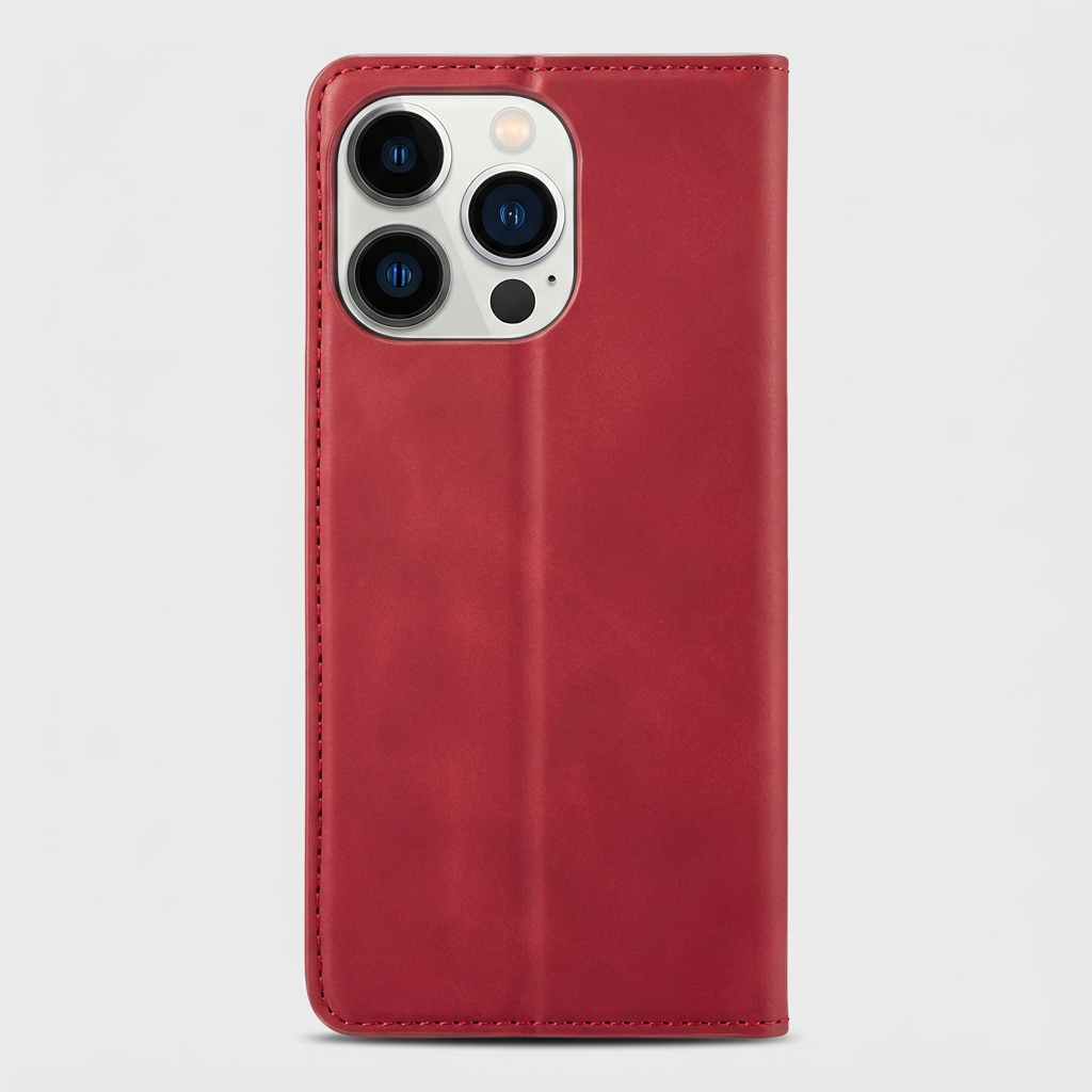 Premium iPhone Case Flip Wallet MagSafe Compatible Leather Card Holder Magnetic Closure Shockproof Protective Cover Camera Lens Protection Stand Function