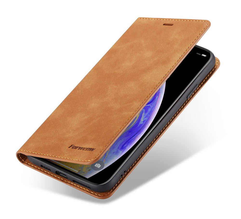 Premium iPhone Case Flip Wallet MagSafe Compatible Leather Card Holder Magnetic Closure Shockproof Protective Cover Camera Lens Protection Stand Function