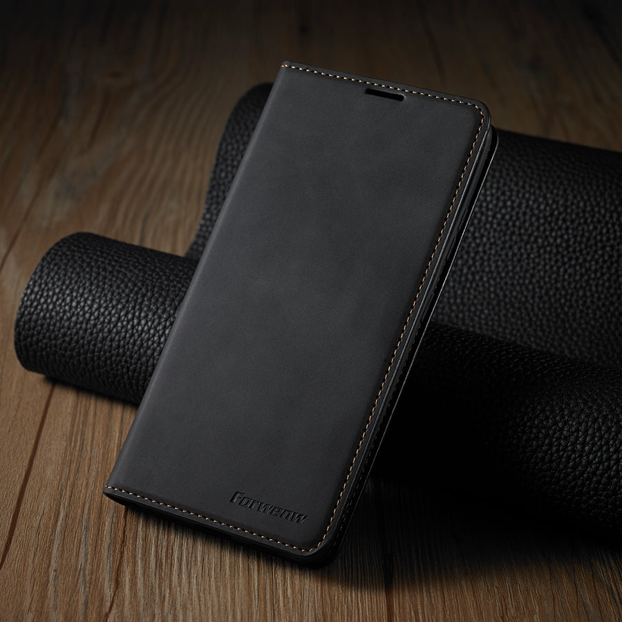 Premium iPhone Case Flip Wallet MagSafe Compatible Leather Card Holder Magnetic Closure Shockproof Protective Cover Camera Lens Protection Stand Function