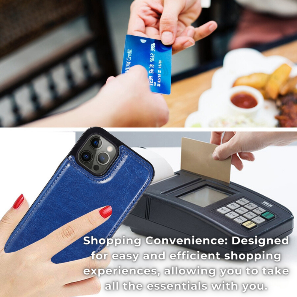Premium iPhone Case Flip Wallet MagSafe Compatible Leather RFID Blocking Card Holder Magnetic Closure Shockproof Protective Cover Camera Lens Protection Stand Function