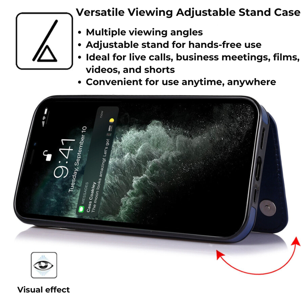 Premium iPhone Case Flip Wallet MagSafe Compatible Leather RFID Blocking Card Holder Magnetic Closure Shockproof Protective Cover Camera Lens Protection Stand Function
