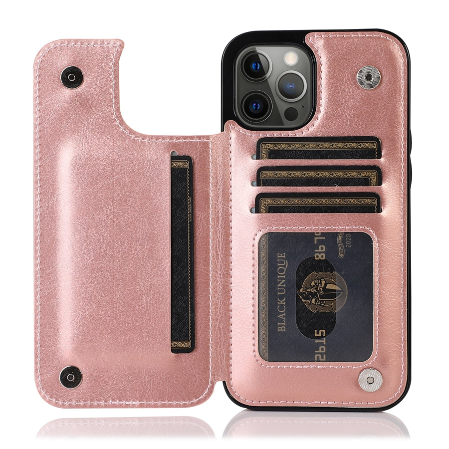 Premium iPhone Case Flip Wallet MagSafe Compatible Leather RFID Blocking Card Holder Magnetic Closure Shockproof Protective Cover Camera Lens Protection Stand Function