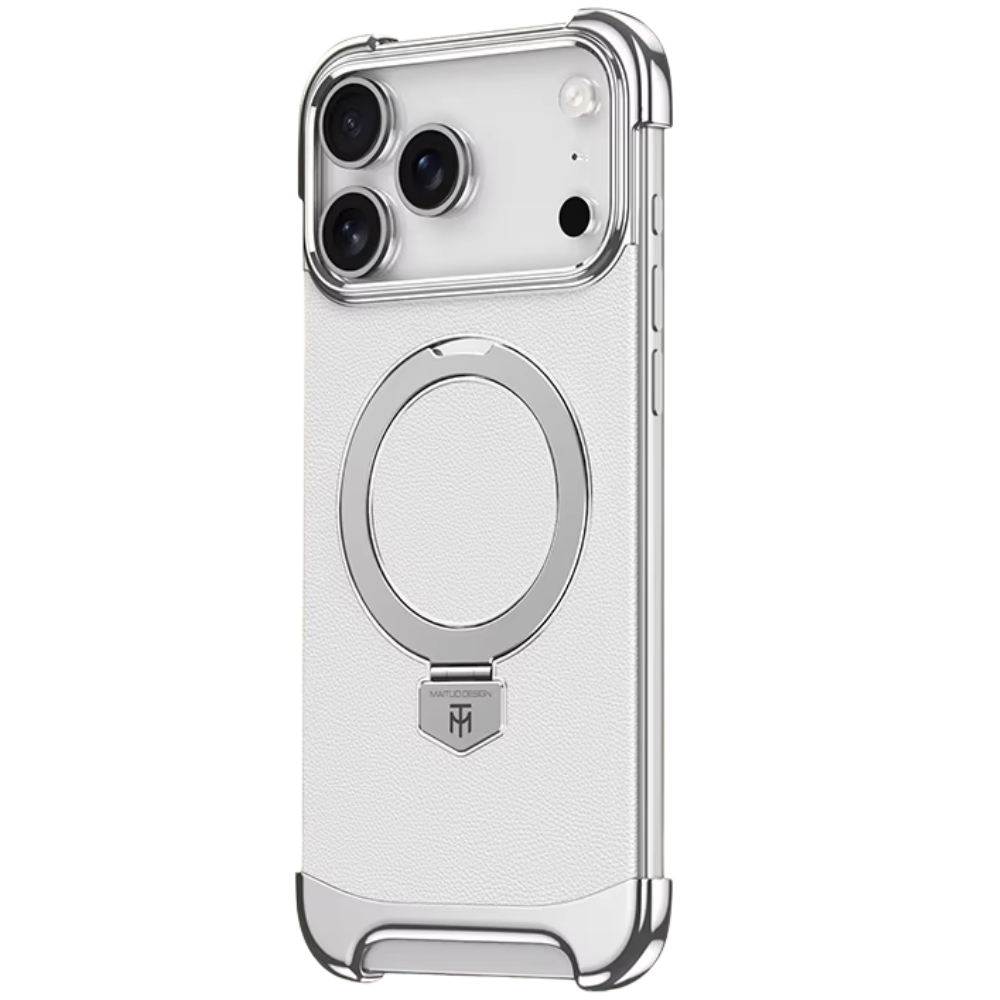 Premium iPhone Case Frameless Magnetic Protective Cover Ultra Thin Leather Back Metal Bumper Stand Shockproof Edge Protection Camera Lens Guard