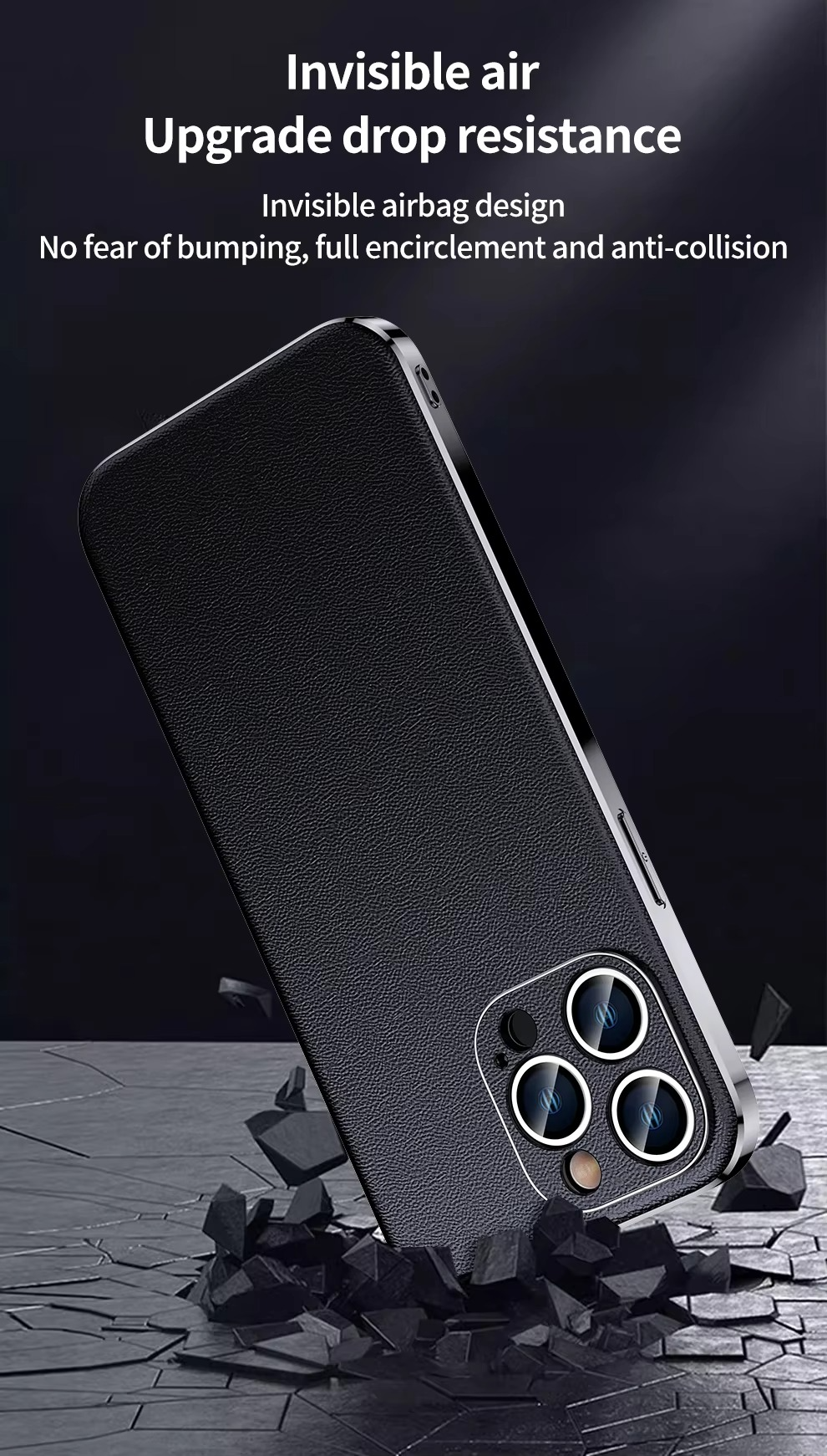 Premium iPhone Case Genuine Cowhide Leather Protective Cover Plating Frame Full Camera Lens Protection Shockproof TPU Edge Slim Durable Design