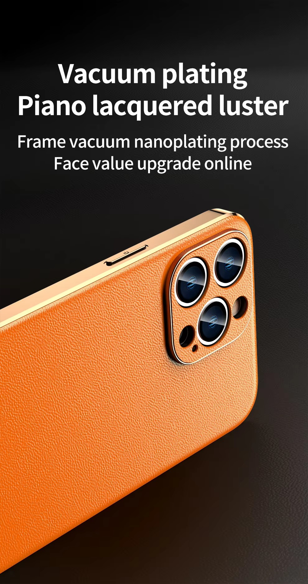 Premium iPhone Case Genuine Cowhide Leather Protective Cover Plating Frame Full Camera Lens Protection Shockproof TPU Edge Slim Durable Design