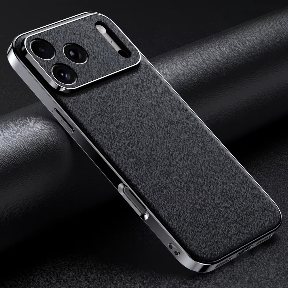Premium iPhone Case Genuine Cowhide Leather Protective Cover Shockproof Frame Full Camera Lens Protection Anti Slip Matte Finish Slim Design