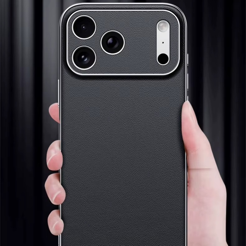 Premium iPhone Case Genuine Cowhide Leather Protective Cover Shockproof Frame Full Camera Lens Protection Anti Slip Matte Finish Slim Design