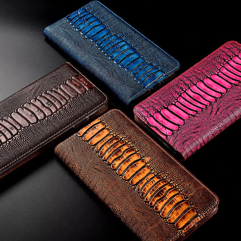 Premium iPhone Case Genuine Leather Flip Wallet Cover Card Slots Magnetic Closure Shockproof Full Protection Slim Elegant Design