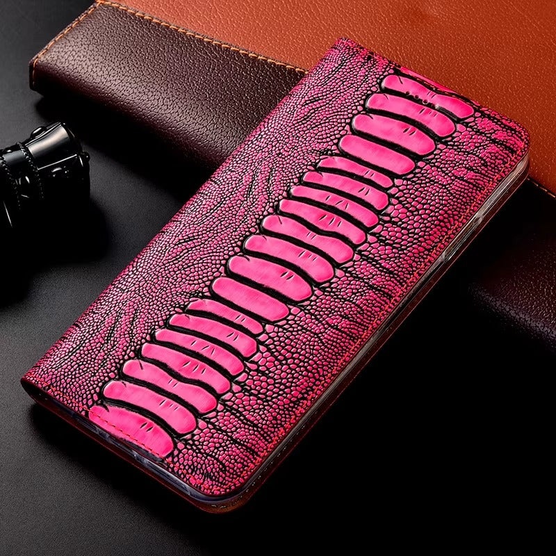 Premium iPhone Case Genuine Leather Flip Wallet Cover Card Slots Magnetic Closure Shockproof Full Protection Slim Elegant Design