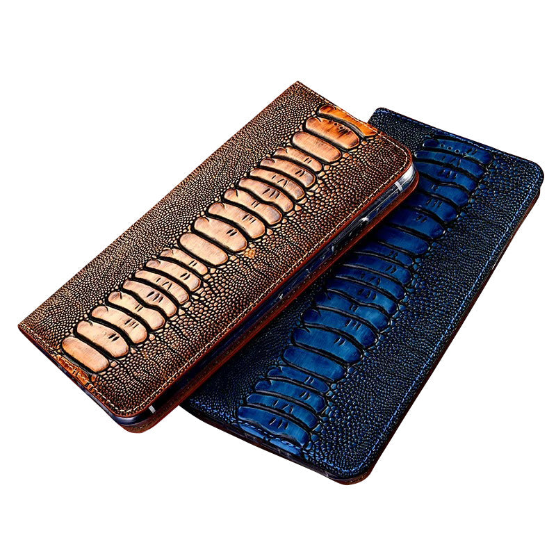 Premium iPhone Case Genuine Leather Flip Wallet Cover Card Slots Magnetic Closure Shockproof Full Protection Slim Elegant Design