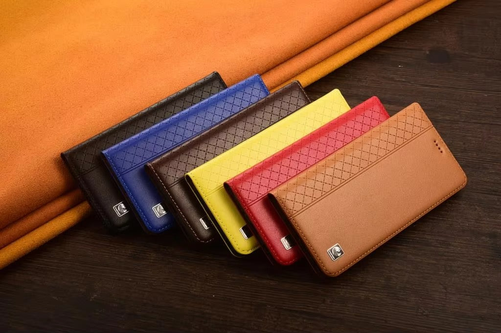 Premium iPhone Case Genuine Nappa Leather Wallet Flip Cover Card Holder Magnetic Closure Shockproof Protection Full Body Slim Business Design
