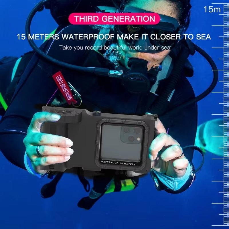 Premium iPhone Case IP68 Waterproof Protective Cover Full Body Shockproof Anti Scratch Seal 15m Underwater Protection Secure Lanyard Durable Design