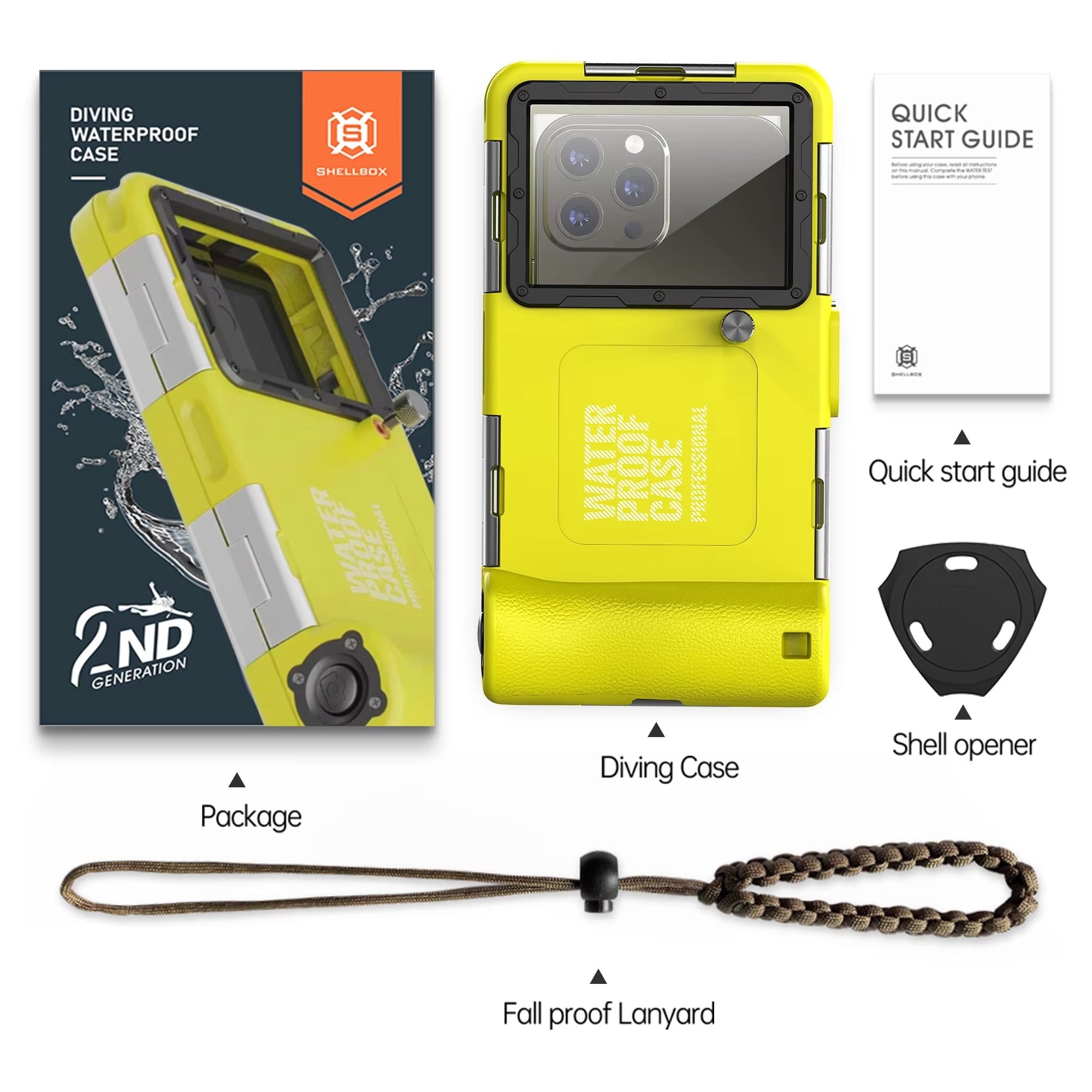 Premium iPhone Case IP68 Waterproof Protective Cover Full Body Shockproof Anti Scratch Seal 15m Underwater Protection Secure Lanyard Durable Design