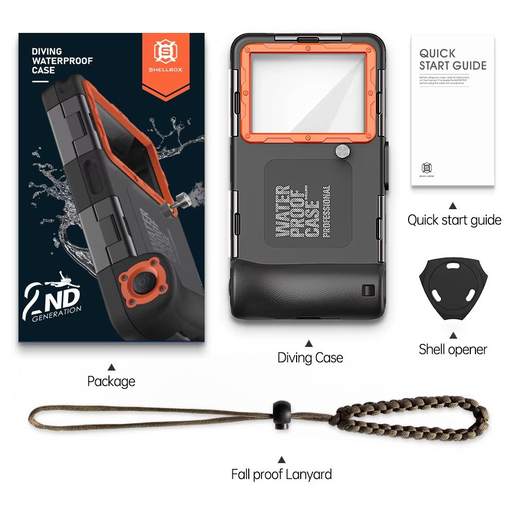 Premium iPhone Case IP68 Waterproof Protective Cover Full Body Shockproof Anti Scratch Seal 15m Underwater Protection Secure Lanyard Durable Design