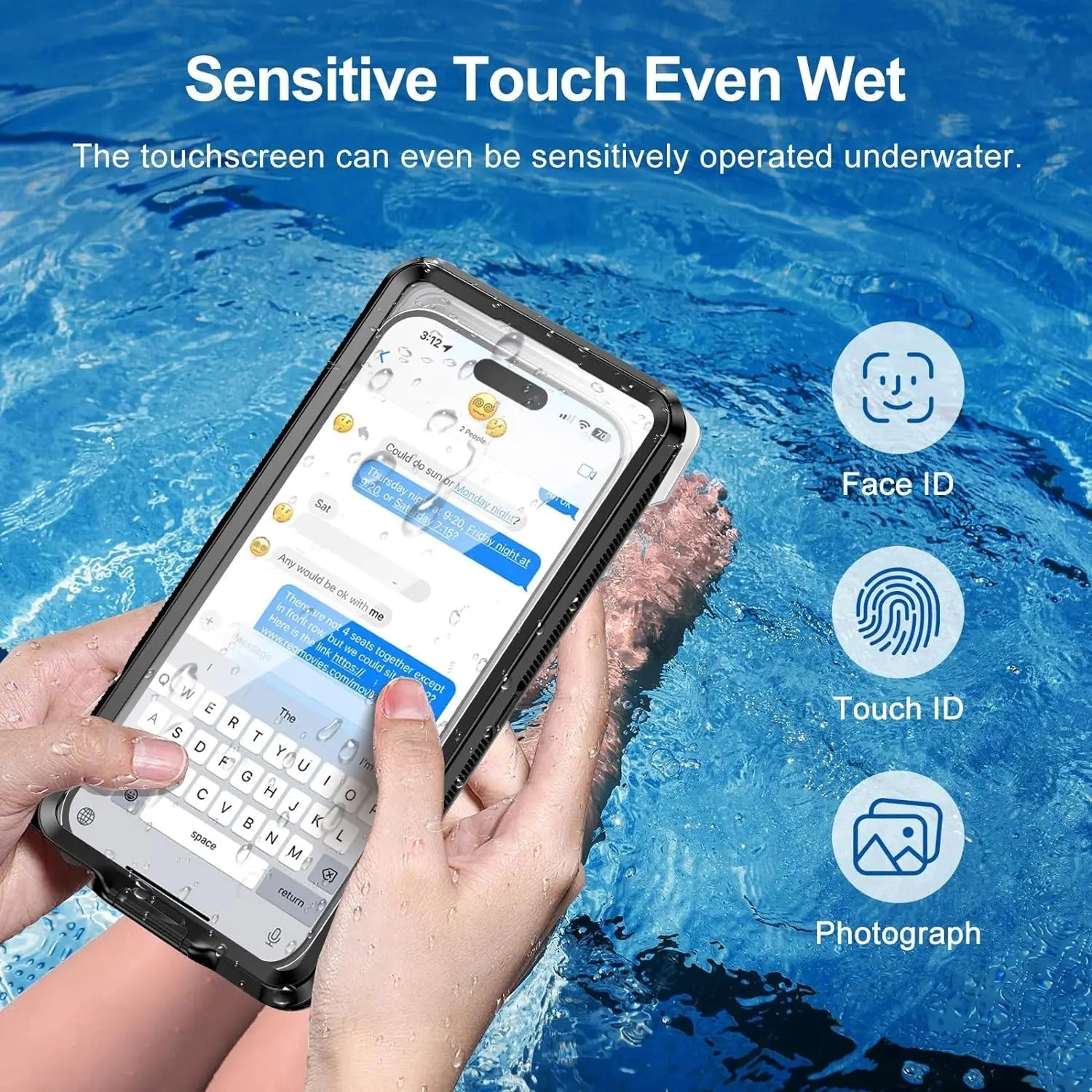 Premium iPhone Case IP68 Waterproof Protective Cover Full Body Shockproof Vacuum Seal System Underwater Protection Touchscreen Access Durable Design
