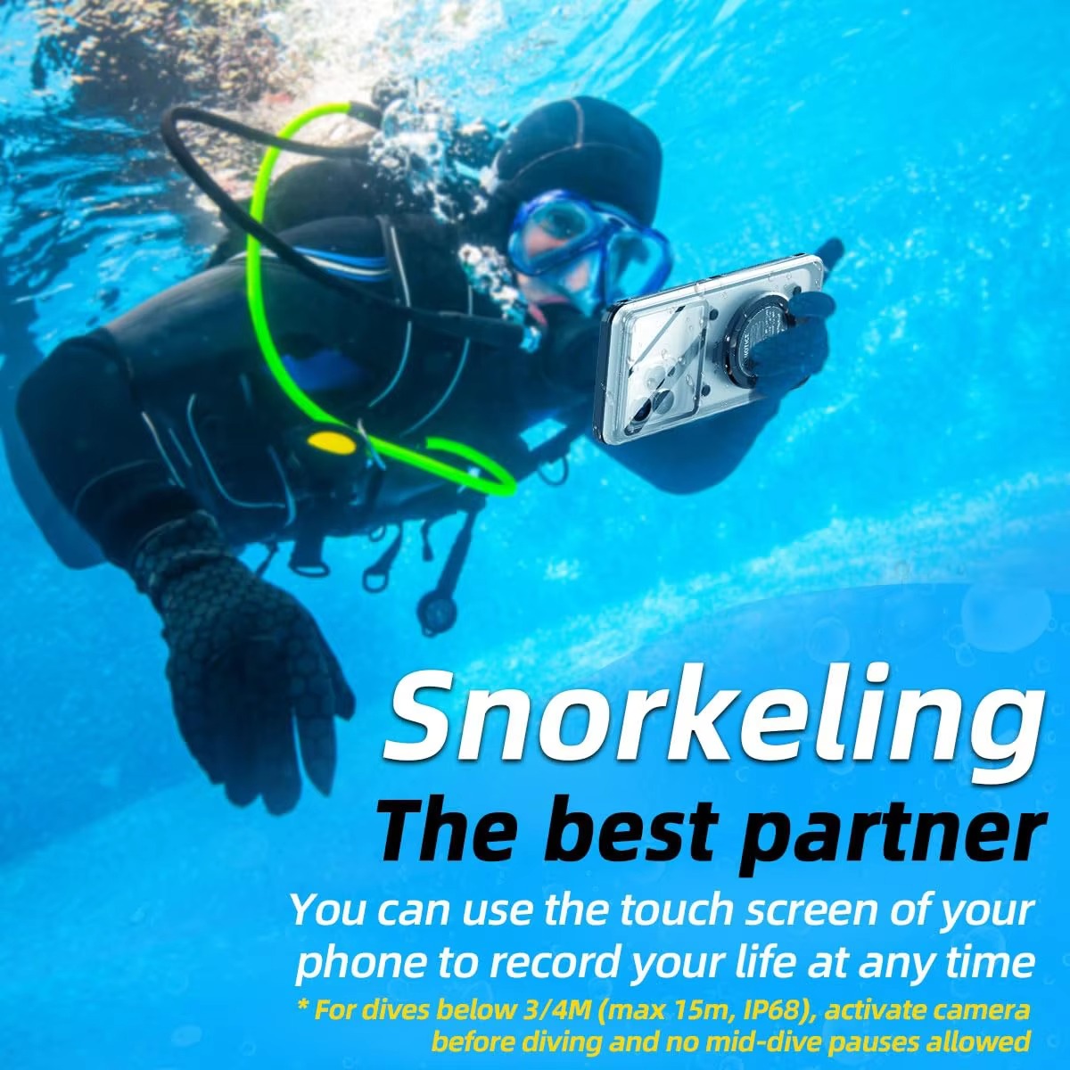Premium iPhone Case IP68 Waterproof Protective Cover Full Body Shockproof Vacuum Seal System Underwater Protection Touchscreen Access Durable Design