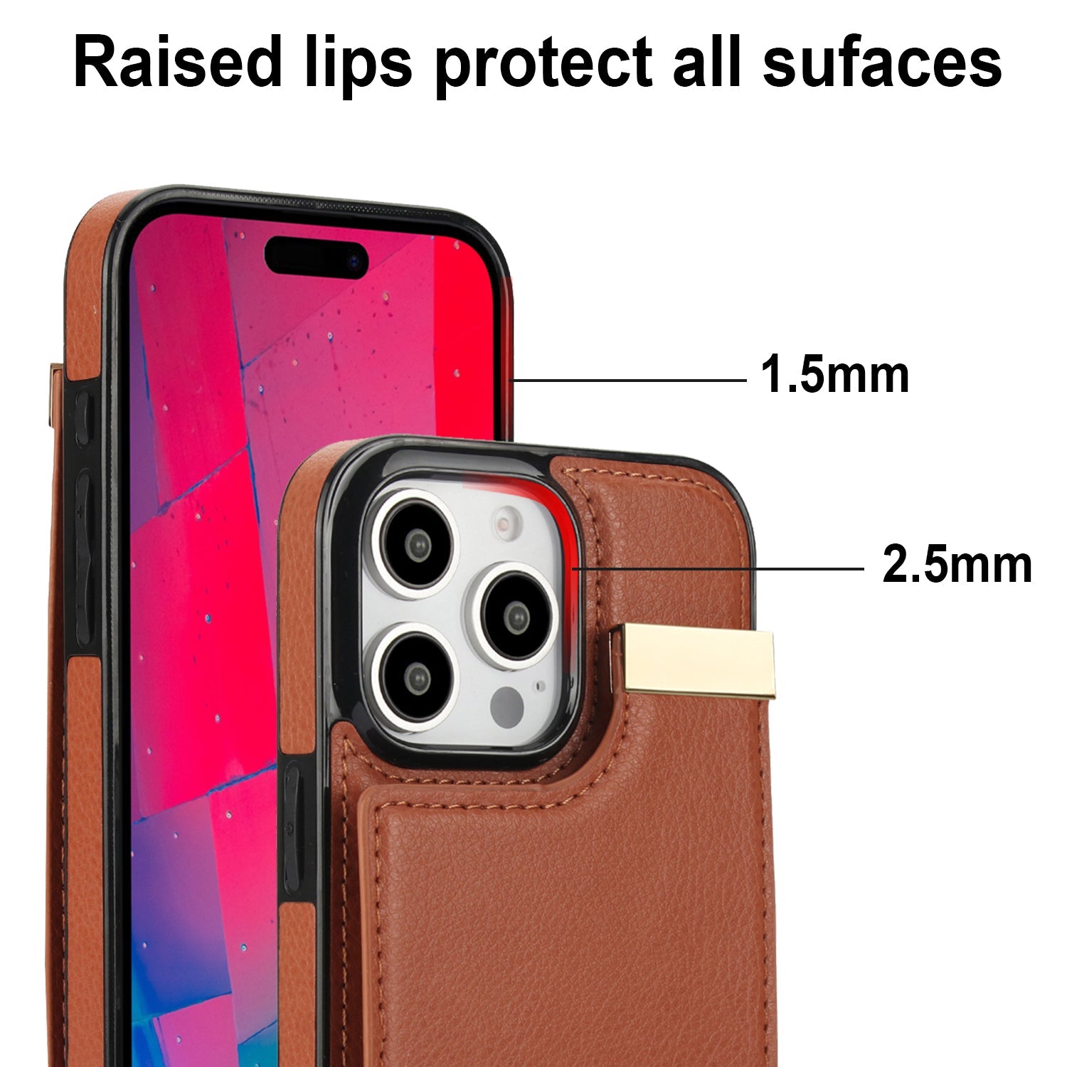 Premium iPhone Case Leather Wallet Flip Cover Card Holder Secure Pocket Magnetic Closure Shockproof Full Protection Slim Design