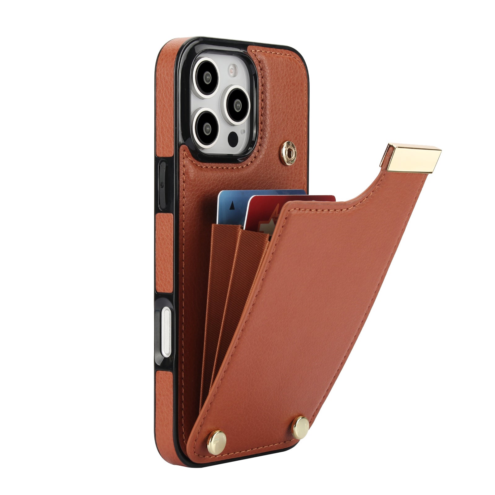 Premium iPhone Case Leather Wallet Flip Cover Card Holder Secure Pocket Magnetic Closure Shockproof Full Protection Slim Design