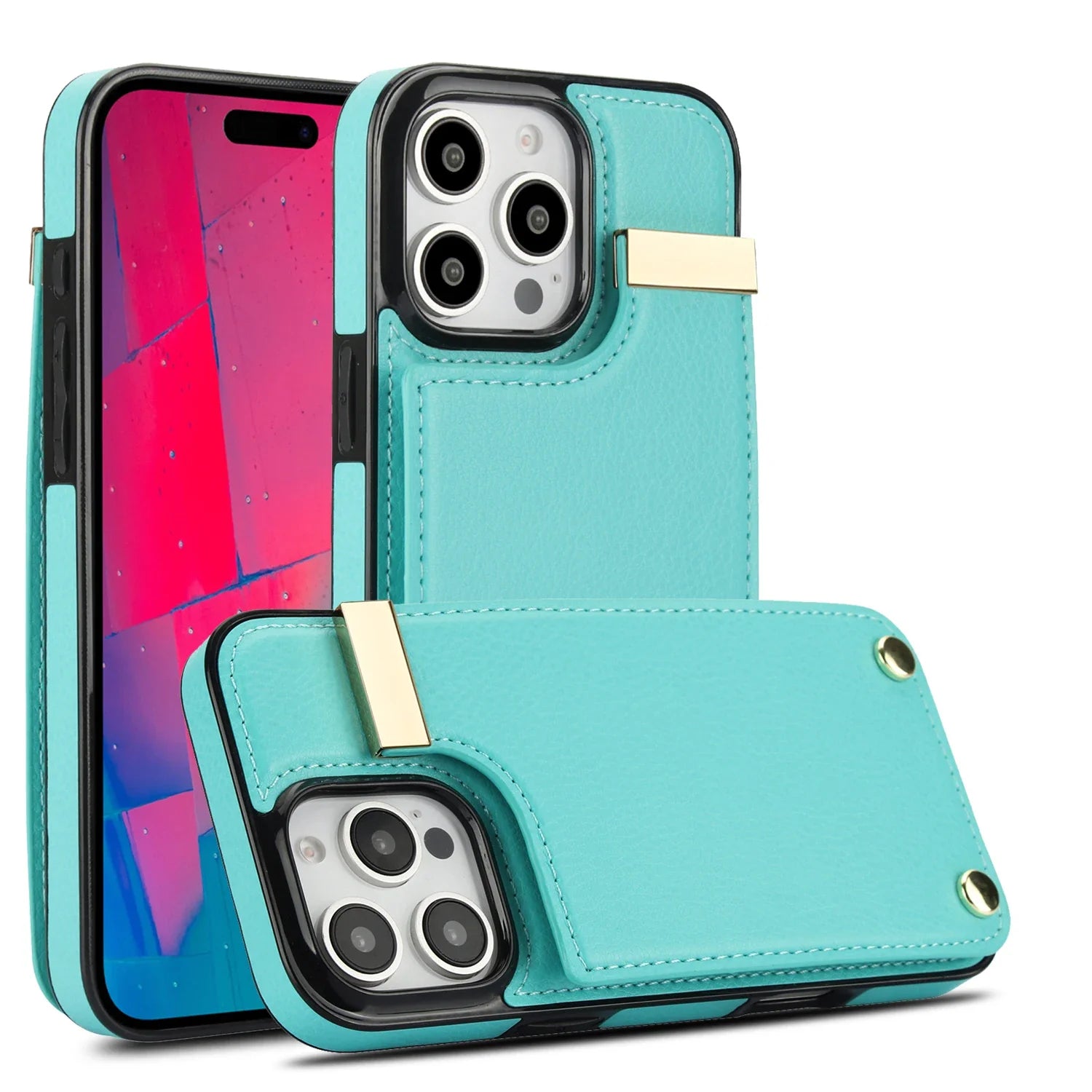 Premium iPhone Case Leather Wallet Flip Cover Card Holder Secure Pocket Magnetic Closure Shockproof Full Protection Slim Design