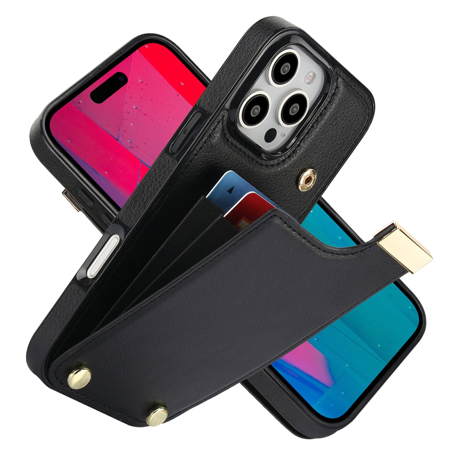 Premium iPhone Case Leather Wallet Flip Cover Card Holder Secure Pocket Magnetic Closure Shockproof Full Protection Slim Design