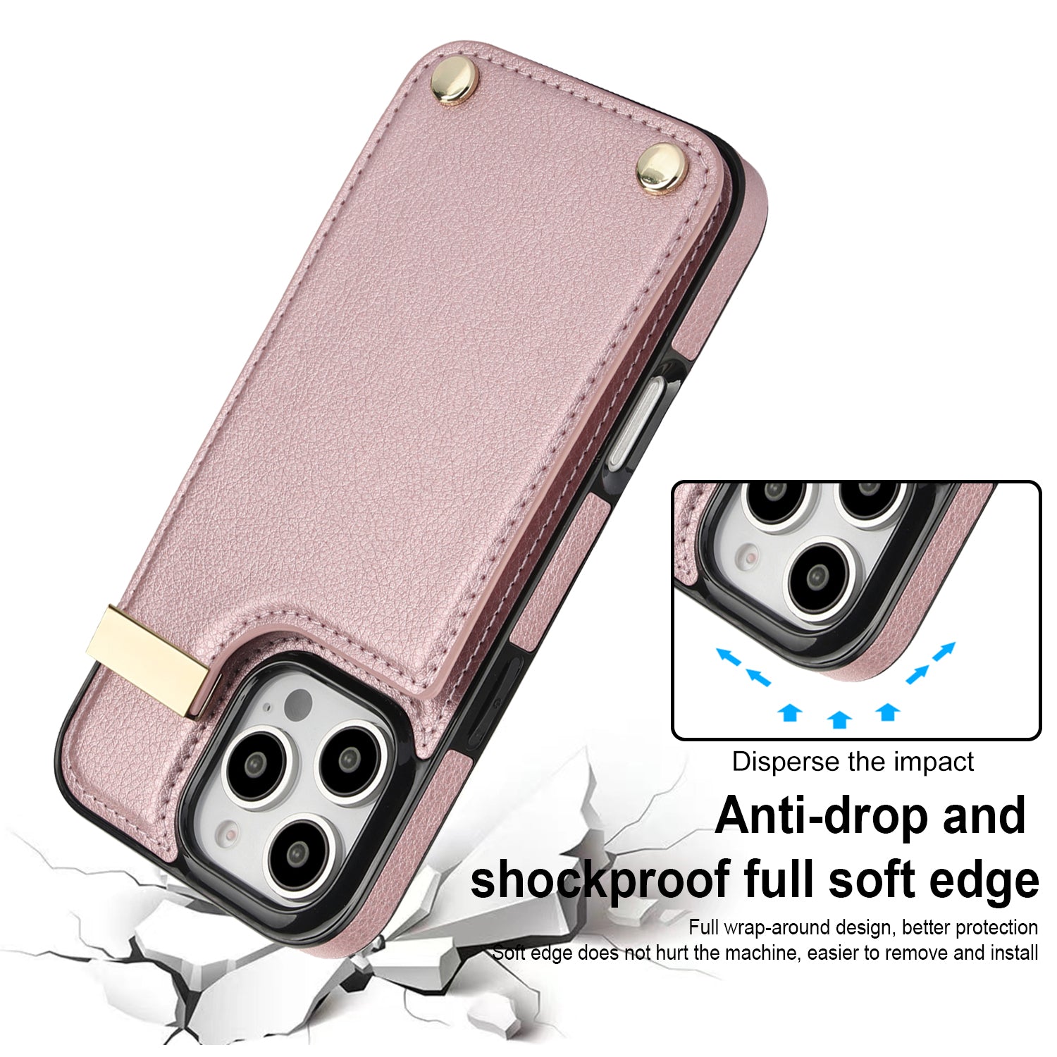 Premium iPhone Case Leather Wallet Flip Cover Card Holder Secure Pocket Magnetic Closure Shockproof Full Protection Slim Design