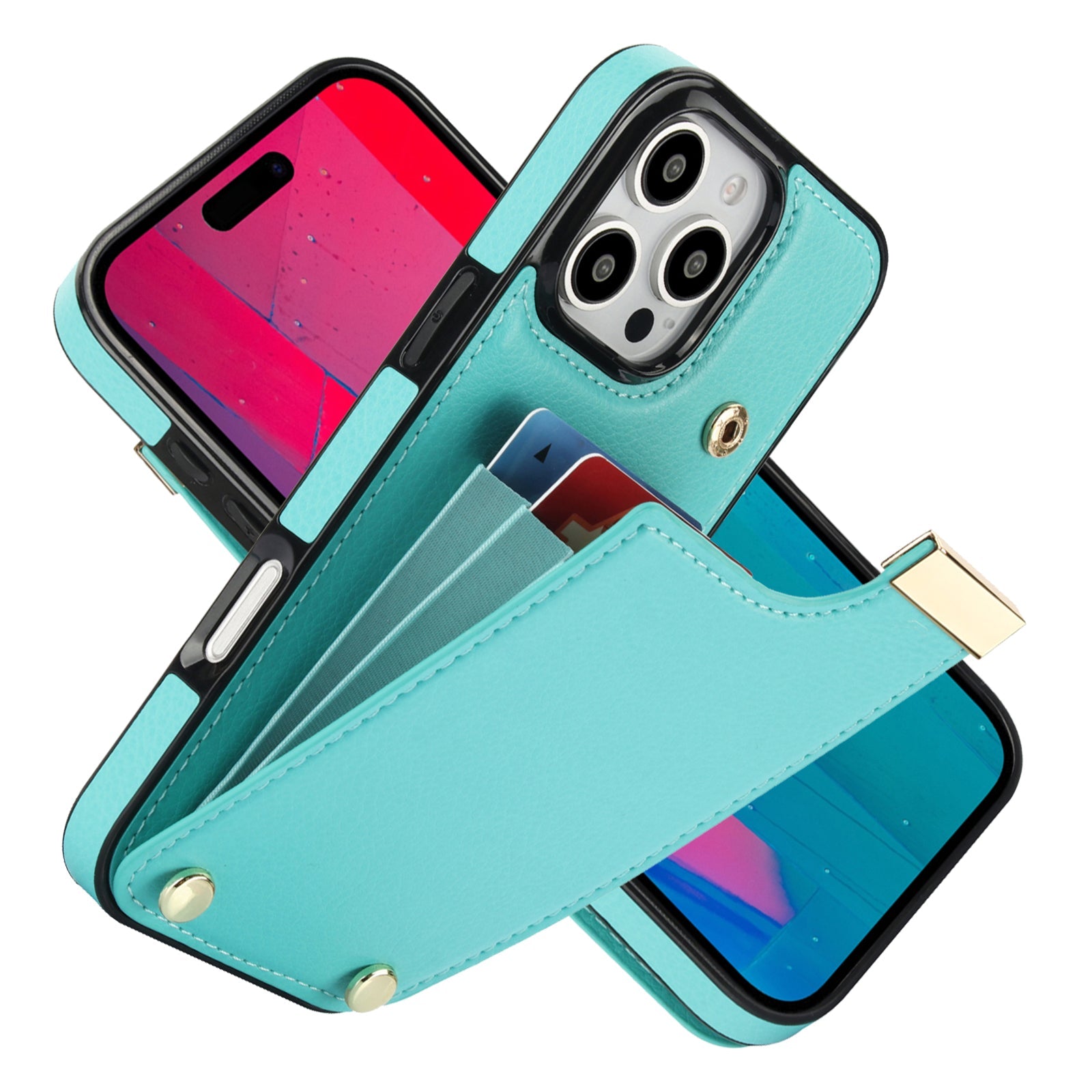 Premium iPhone Case Leather Wallet Flip Cover Card Holder Secure Pocket Magnetic Closure Shockproof Full Protection Slim Design
