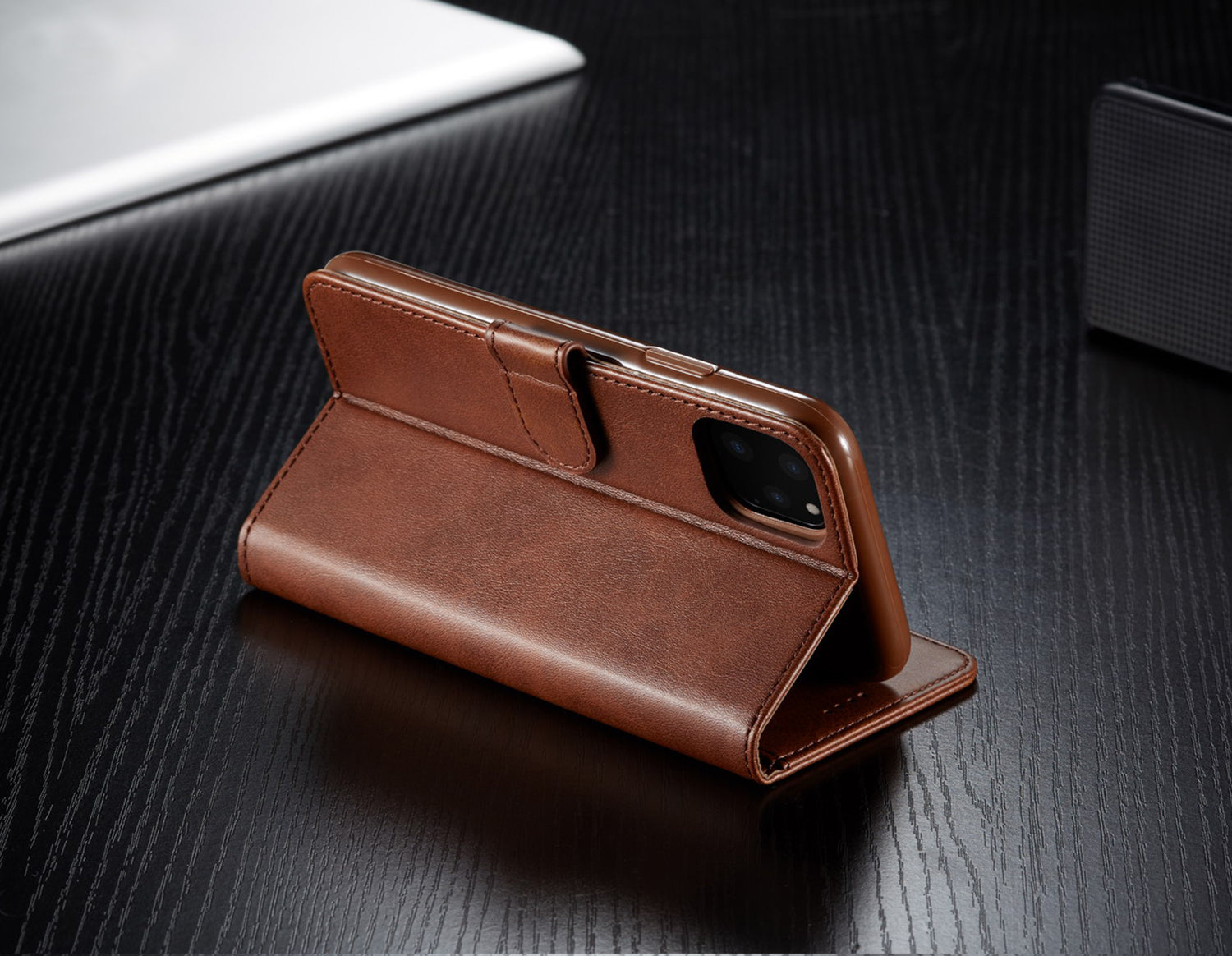 Premium iPhone Case Leather Wallet Flip Cover Card Slot Magnetic Closure Shockproof Protection Full Body Slim Elegant Design