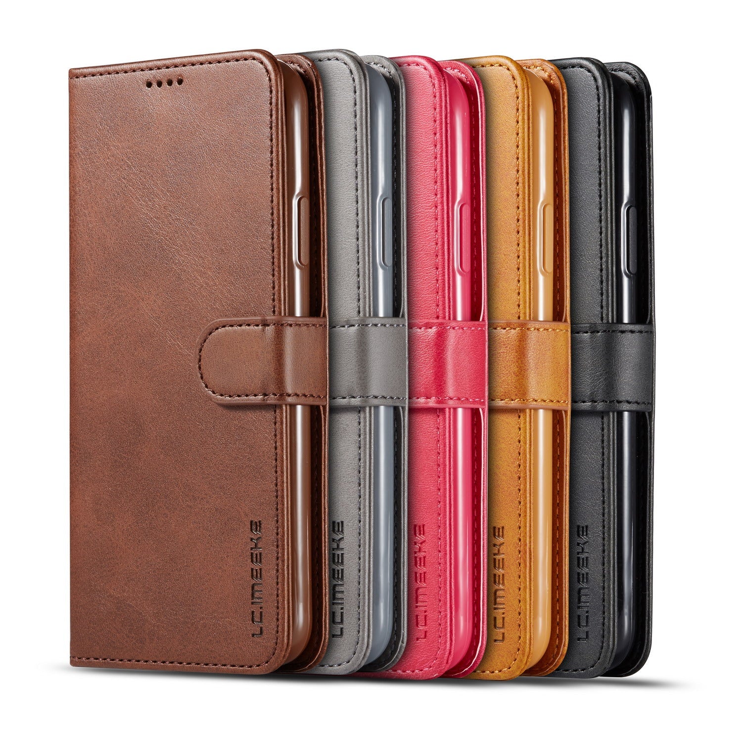 Premium iPhone Case Leather Wallet Flip Cover Card Slot Magnetic Closure Shockproof Protection Full Body Slim Elegant Design