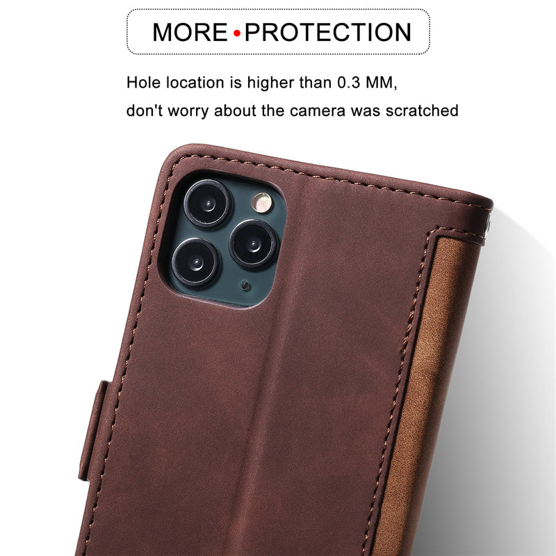 Premium iPhone Case Leather Wallet Flip Cover Card Slots Magnetic Closure Shockproof Protection Full Body Slim Elegant Design