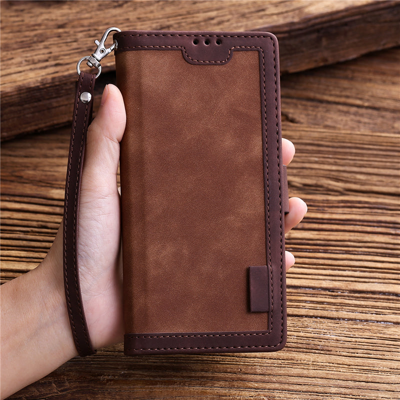 Premium iPhone Case Leather Wallet Flip Cover Card Slots Magnetic Closure Shockproof Protection Full Body Slim Elegant Design