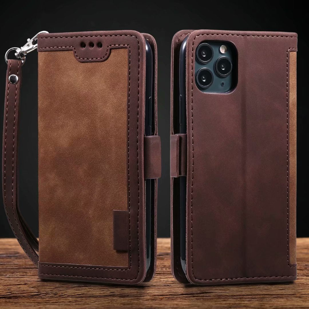 Premium iPhone Case Leather Wallet Flip Cover Card Slots Magnetic Closure Shockproof Protection Full Body Slim Elegant Design