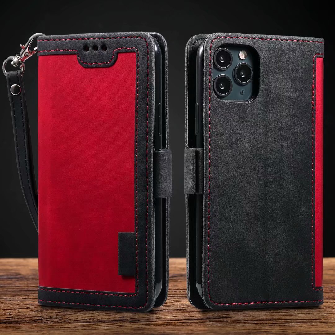 Premium iPhone Case Leather Wallet Flip Cover Card Slots Magnetic Closure Shockproof Protection Full Body Slim Elegant Design