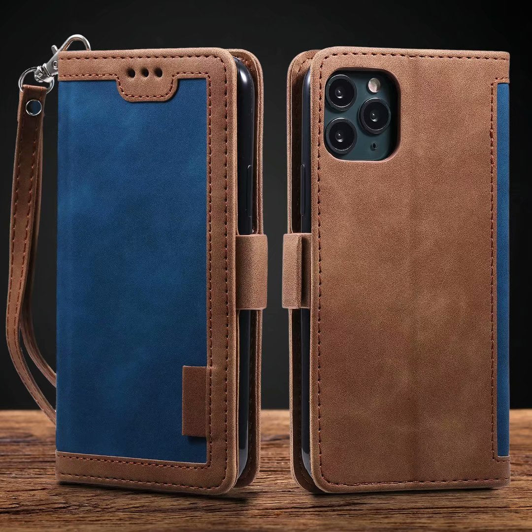Premium iPhone Case Leather Wallet Flip Cover Card Slots Magnetic Closure Shockproof Protection Full Body Slim Elegant Design