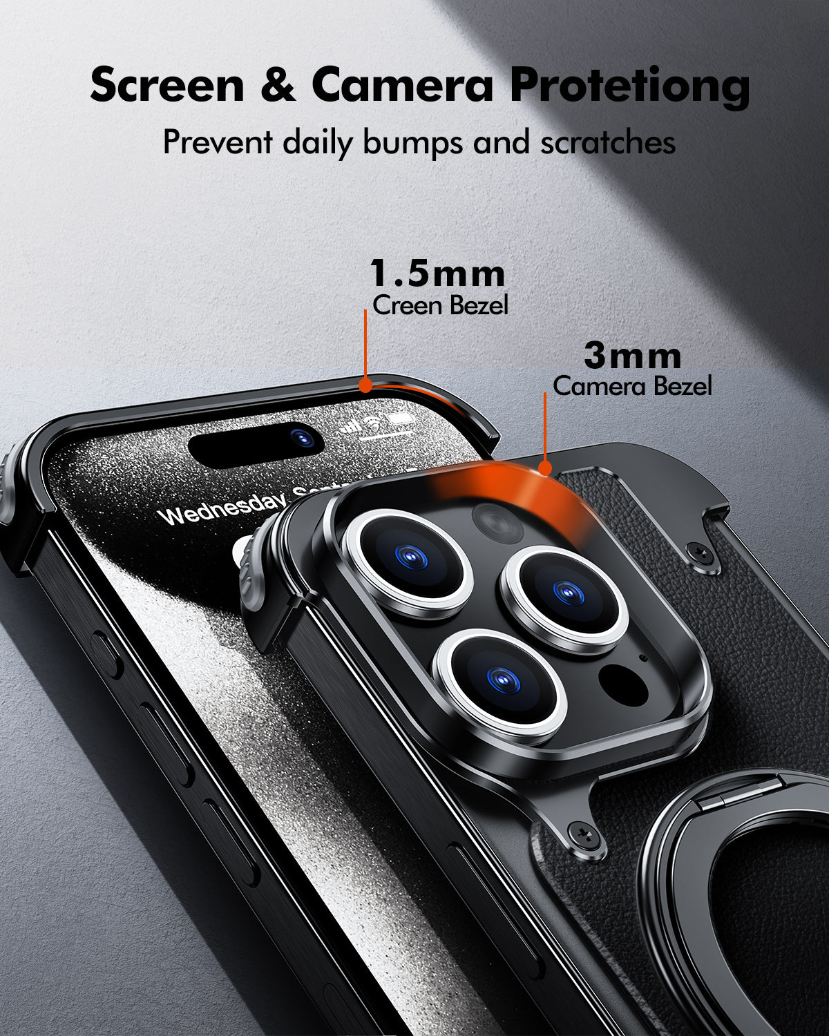 Premium iPhone Case MagSafe Compatible Aluminum Frame Magnetic Shockproof Protective Cover Ultra Thin Matte Metal Back Built-In Stand Camera Lens Protection Frameless Design