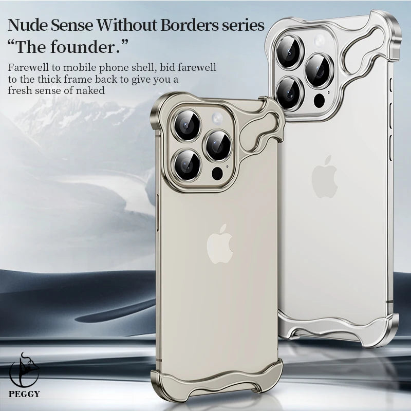 Premium iPhone Case MagSafe Compatible Aluminum Frame Magnetic Shockproof Protective Cover Ultra Thin Metal Bumper Camera Lens Protection Frameless Design