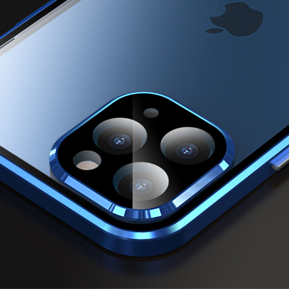 Premium iPhone Case MagSafe Compatible Aluminum Frame Tempered Glass Shockproof Protective Cover 360 Full Body Transparent Design Camera Lens Protection