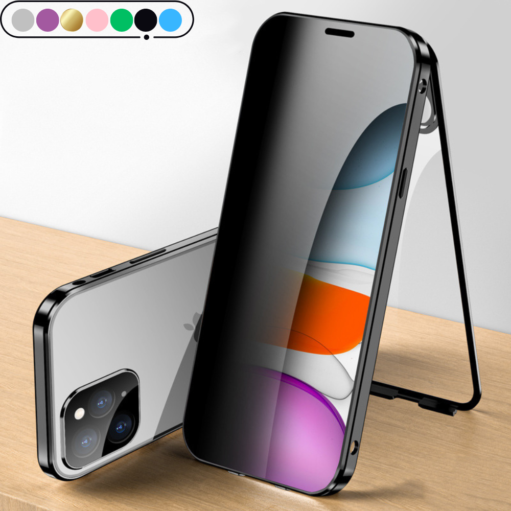 Premium iPhone Case MagSafe Compatible Aluminum Frame Tempered Glass Shockproof Protective Cover 360 Full Body Transparent Design Camera Lens Protection